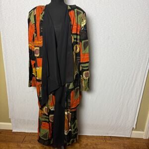 Artistry Max Amorelle 2X Plus Size Abstract Print Jacket & Skirt Set